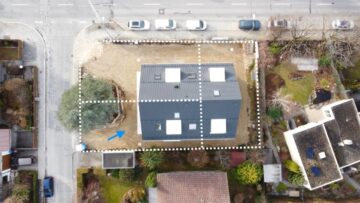 Bezugsfertig: ruhig gelegenes Neubau-Reiheneckhaus mit Einzelgarage in Perlach - Luftansicht