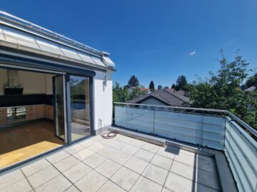 Moderne 3-Zimmer-Dachgeschosswohnung mit Dachterrasse in Ottobrunn zu vermieten - Ruhige Dachterrasse mit Südausrichtung