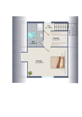 ***Neubau: Großzügige 2-Zimmer-Wohnung mit gehobener Ausstattung in Top-Lage Feldkirchen! - Grundrissvorschlag Dachgeschoss